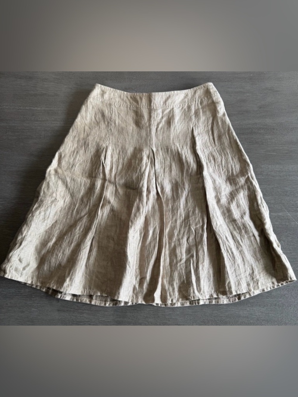 RoFa Modern White Label Flax Linen Skirt Tan Beige Brown 12 44 M
